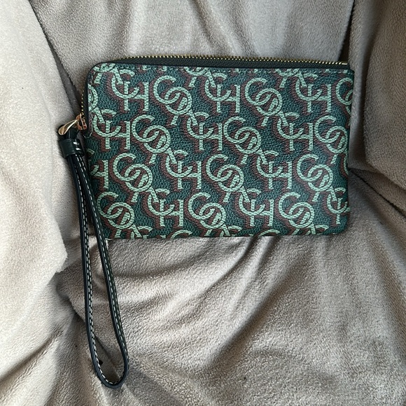 Coach Black and Green Monogram Clutch - Picture 2 of 7